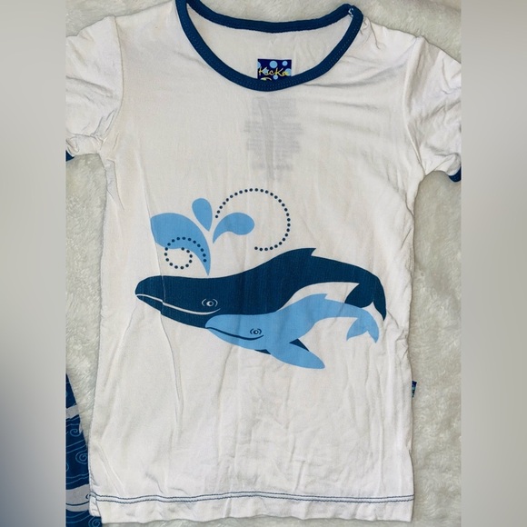 🐋🐳Kickee Pants 3T Blue & White Whale Coord Set in Excellent Condition. - Picture 3 of 5
